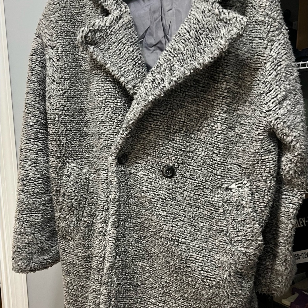 Stoosh Gray Bouclé Car Coat - “Teddy Coat”